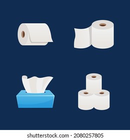 vector tissue set isolated on blue background