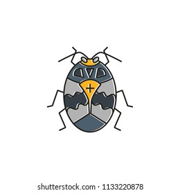 Vector toad bug linear icon