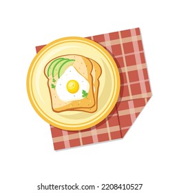 Vector Toast Breakfast Bread Colorful Style