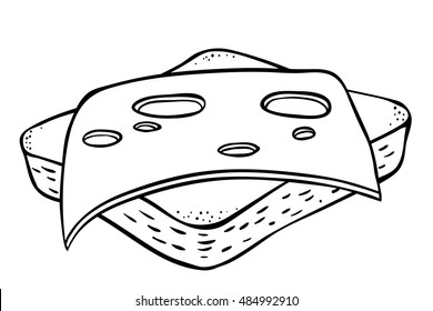 Vector toast with cheese slice