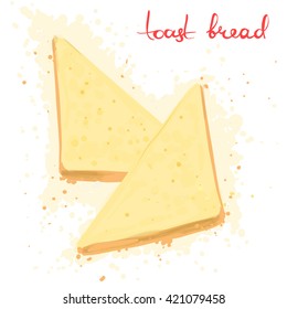 Vector toast drawing like watercolor