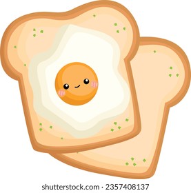 a vector of toast and egg