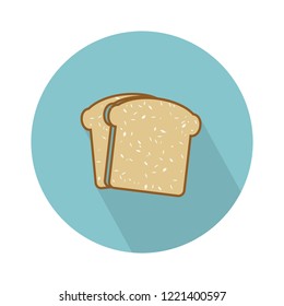 vector toast icon. Flat illustration of toast bread. french toast slice isolated on white background. breakfast meal sign symbol