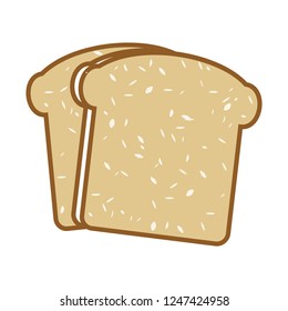 vector toast icon. Flat illustration of toast bread. french toast slice isolated on white background. breakfast meal sign symbol