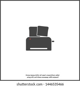 Vector toaster icon. Kitchen Appliances on white isolated background.
