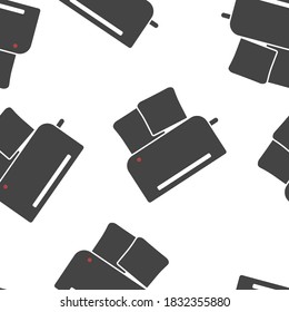 Vector toaster icon. Kitchen Appliances seamless pattern on a white background.