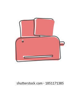 Vektortoaster-Symbol. Küchen-Appliances Cartoon-Stil auf weißem, isoliertem Hintergrund.