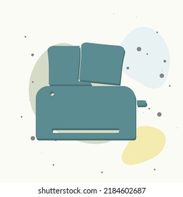 Icono de tostadora vectorial. Aparatos de cocina de fondo multicolor. Capas agrupadas para una ilustración de edición sencilla. Por tu diseño.