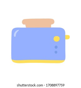 Vector toaster illustration. Kitchen appliances.