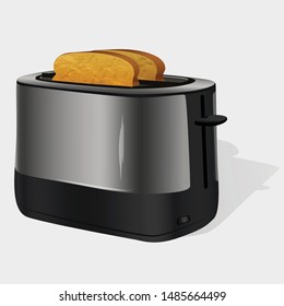 Vector illuіtration of a toaster. Isolated illustration on white background. Idea for breakfast