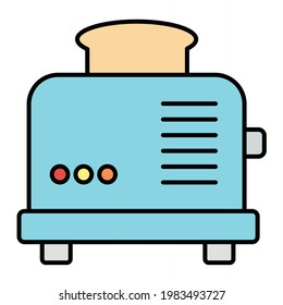 Vector Toaster Outline Icon Design
