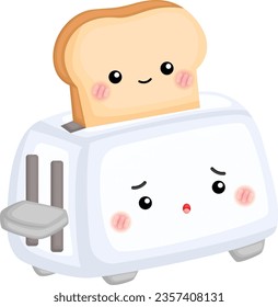 a vector of a toaster and a toast