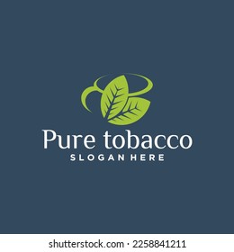 Vector tobacco leaf logo cbd oil producer tobacco leaf logo icon vector logo for natural tobacco