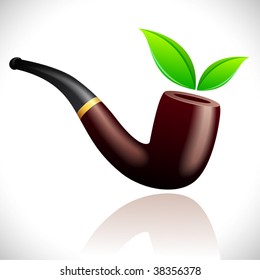 Vector tobacco pipe.