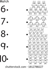 vector Toddler rabbit learning numbers activity