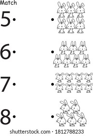 vector Toddler rabbit learning numbers activity
