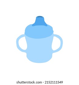 vector of toddler's blue cup with a handle. much needed for creative design materials.