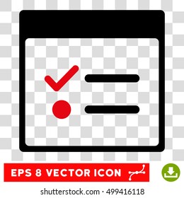 Vector Todo Items Calendar Page EPS vector pictogram. Illustration style is flat iconic bicolor intensive red and black symbol on a transparent background.