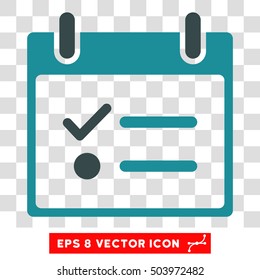 Vector Todo List Calendar Day EPS vector icon. Illustration style is flat iconic bicolor soft blue symbol on a transparent background.
