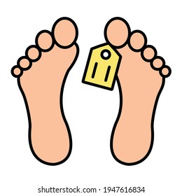 Vector Toe Tag Outline Icon Design
