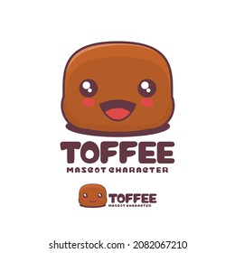 vector toffee cartoon mascot, suitable for, logos, prints, stickers, etc.