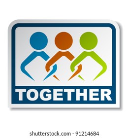 vector together joined people sticker