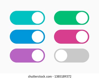 Vector toggle icon set. On and Off button switch.