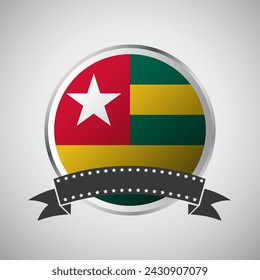 Vector Togo Round Flag Banner Vector Illustration