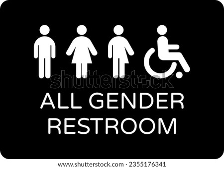 Vector Toilet Flat Icons. Restroom for Male, Female, Transgender, Disabled. Public WC Graphic Sign.