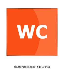 Vector toilet icon, includes WC inscription.