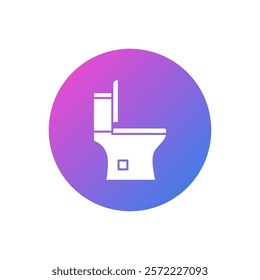 Vector toilet icon, toilet seat symbol flat design.