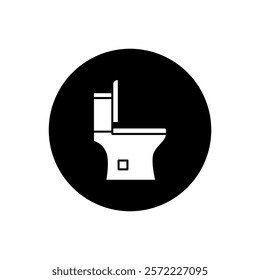 Vector toilet icon, toilet seat symbol flat design.