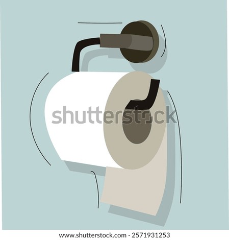  Vector Toilet paper flat design.