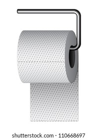 vector toilet paper on chrome holder