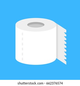 Vector toilet paper roll. Flat design. Modern vector icon