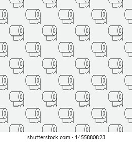 Vector Toilet Paper or Tissue seamless pattern in thin line style