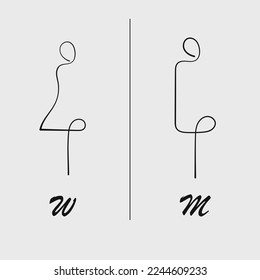Vector toilet sign minimalist design good for website, design, wallpaper, background, social media content, print, mockup