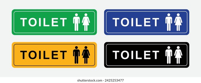 letrero de inodoro vectorial en la colección de pared