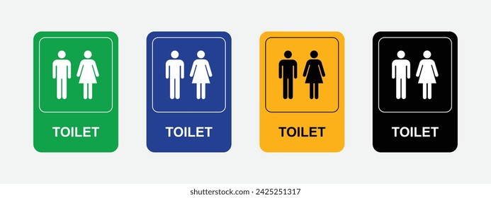 vectores de letreros de inodoro en la pared hombres y mujeres