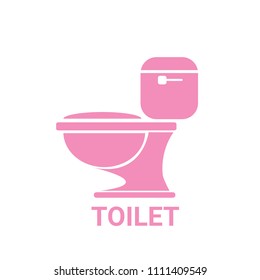 vector Toilet symbol. pink toilet sign or toilet bowl isolated on white background