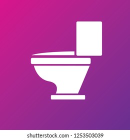 vector Toilet symbol. toilet sign or toilet bowl isolated on pink background