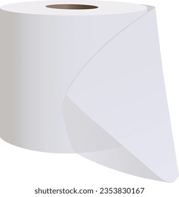 vector toilet tissue roll, toilet paper isolated on white background. Vector illustration
