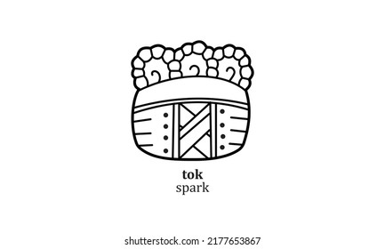 vector tok (spark) mayan symbol hieroglyp illustration icon