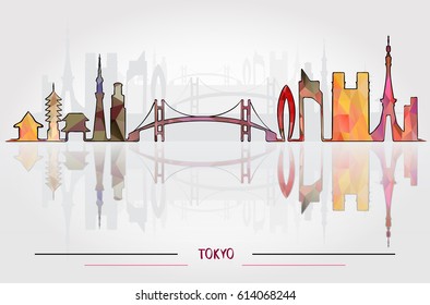 Vector Tokyo City Silhouette with city silhouette Design