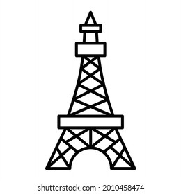 Umriss-Symboldesign des VektorTokyo Tower
