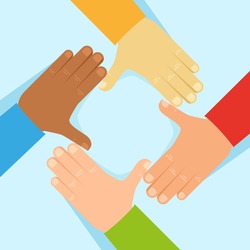 Vector tolerance and network concept - human hands in flat style