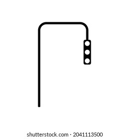 vector of toll road icons. Editable Stroke. Highway icon includes station gate traffic light