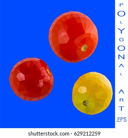 Vector tomato background. Low-poly triangular style illustration