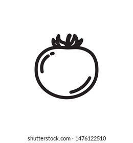 Vector tomato icon. Flat illustration of tomato isolated on white background. Icon vector illustration sign symbol.
