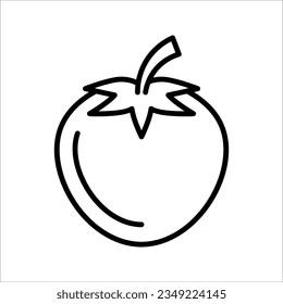 Vector Tomato icon Vegetables logo. Thin line art design, vector illustration on white background
